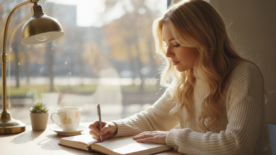 Девушка ведет дневник