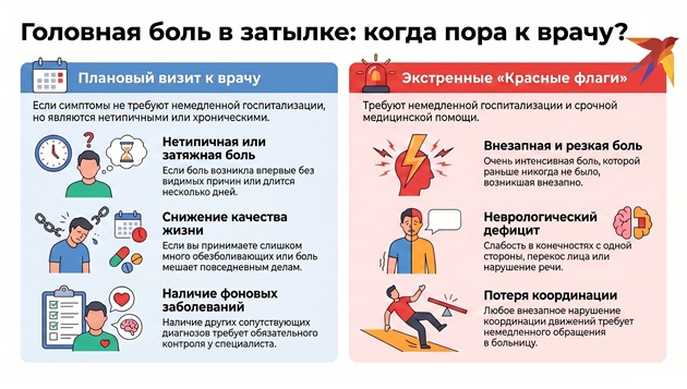 Когда обращаться к врачу при боли в затылке