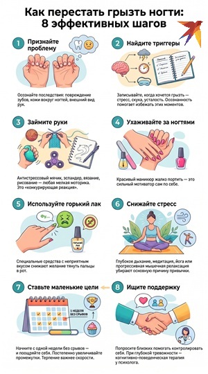 Как перестать грызть ногти: 8 шагов