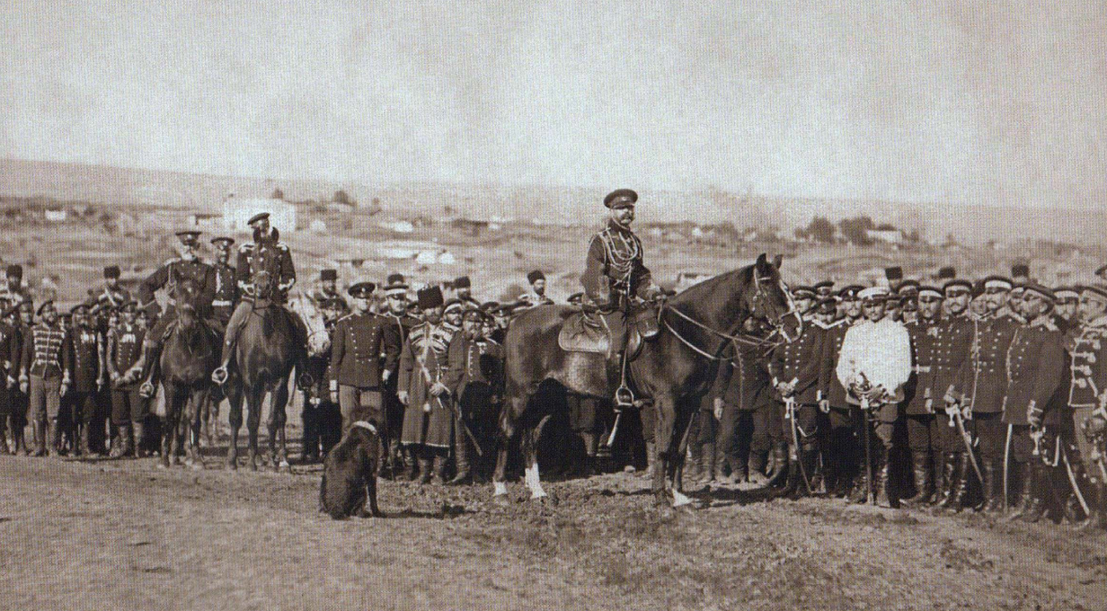 Александр II со своей гвардией в Болгарии в 1877 г.