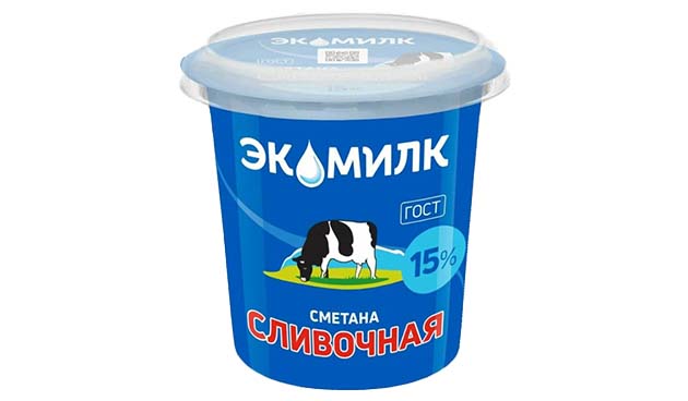 Сметана 15% «Экомилк»