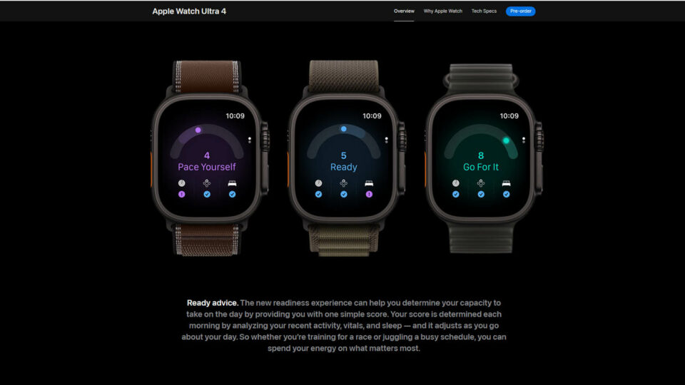 Apple Watch Ultra 4. Скриншот сайта apple.com