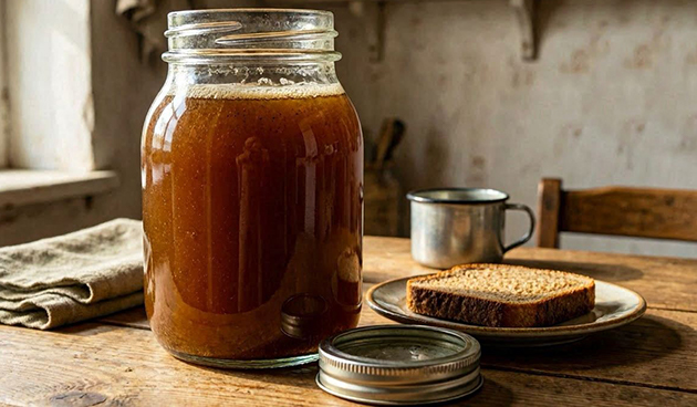 Хлебный квас без дрожжей с изюмом