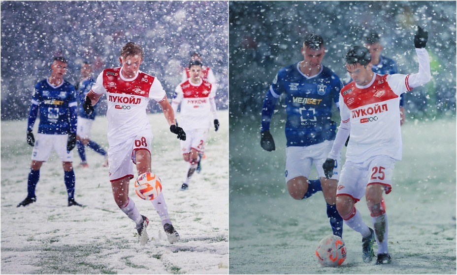 «Спартак» справился с «Балтикой» и снегопадом. Фото: Соцсети ФК «Спартак»